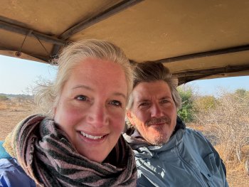 Caro en ik tijdens gamedrive in South Luangwa
